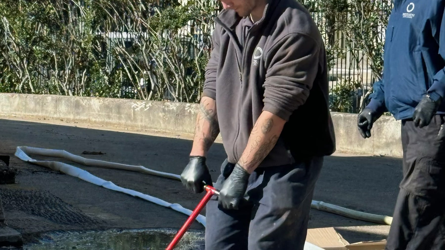 tech at the cleanout
